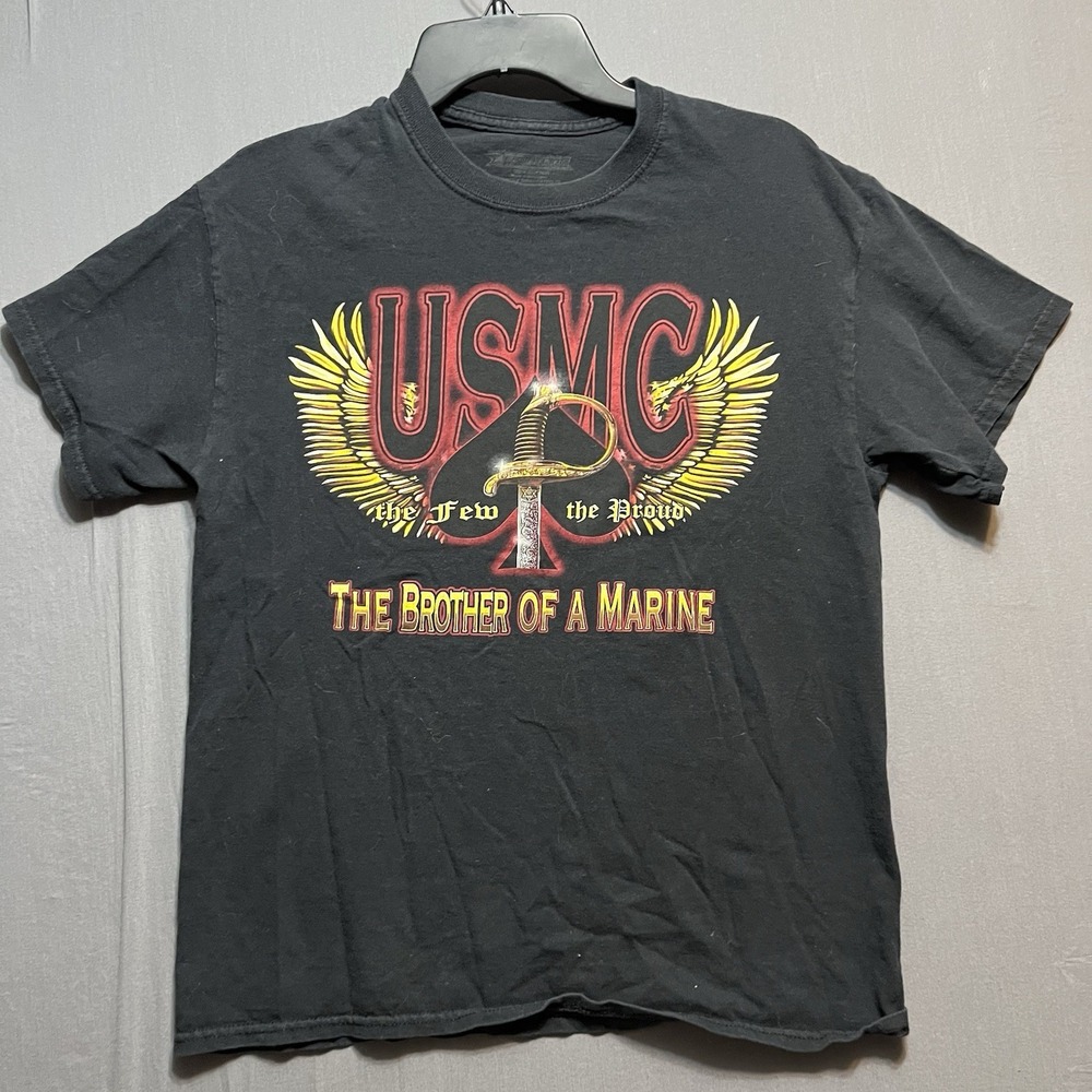 FrontLine Apparel Military USMC Brother of a Marine T-Shirt Black Medium